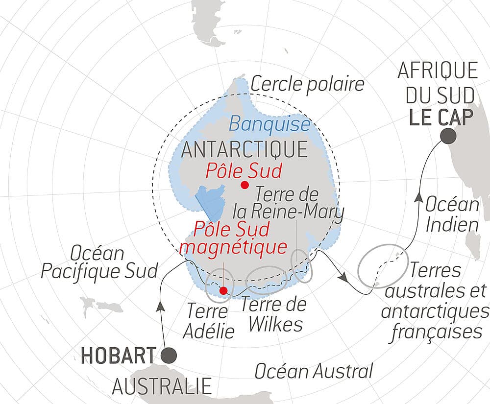 Côte est inexplorée de l’Antarctique et terres australes françaises null