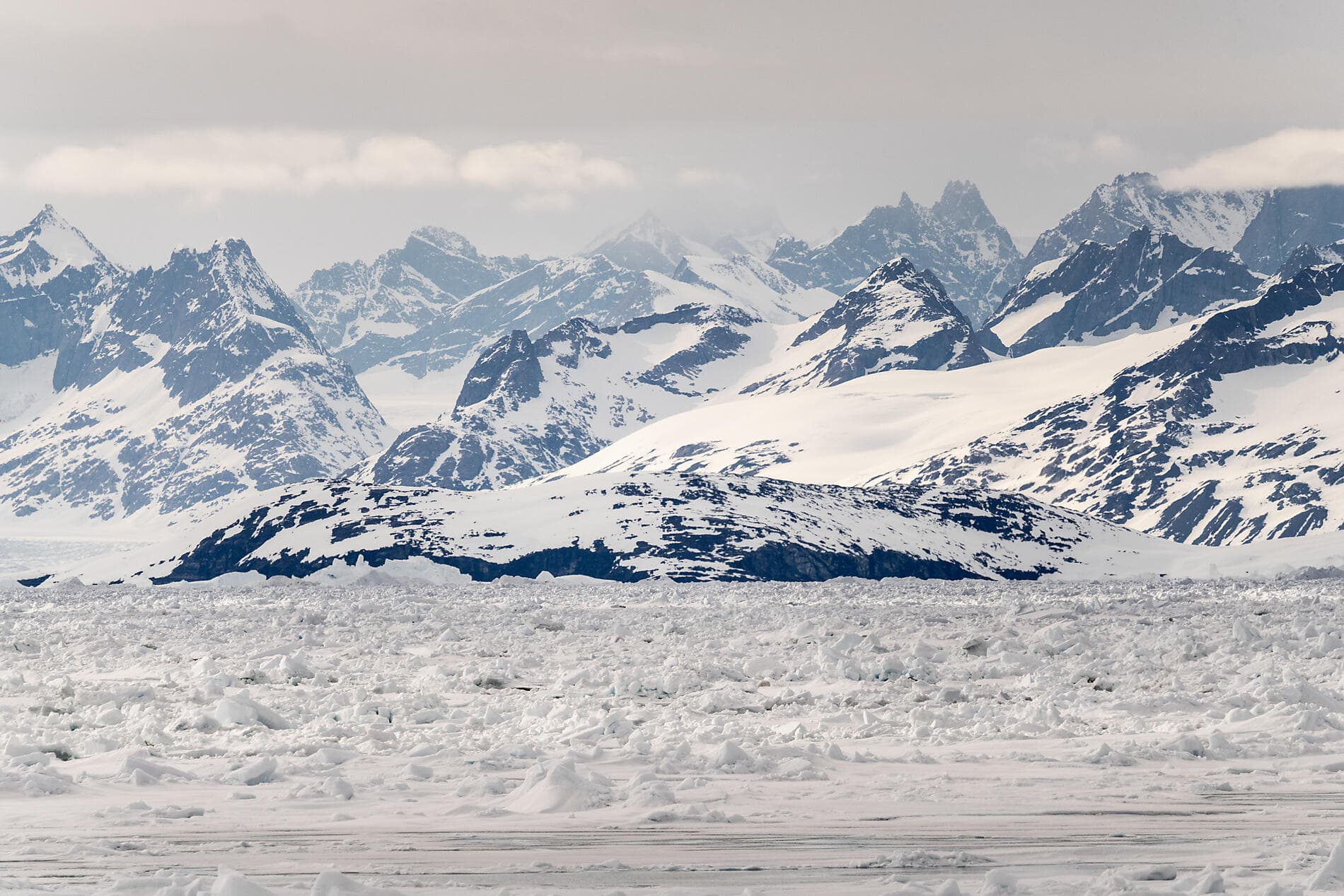 Banquise inexplorée du nord-est du Groenland. 