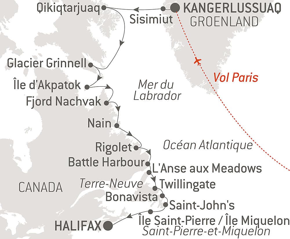 Des côtes sauvages du Groenland à la côte est du Canada null