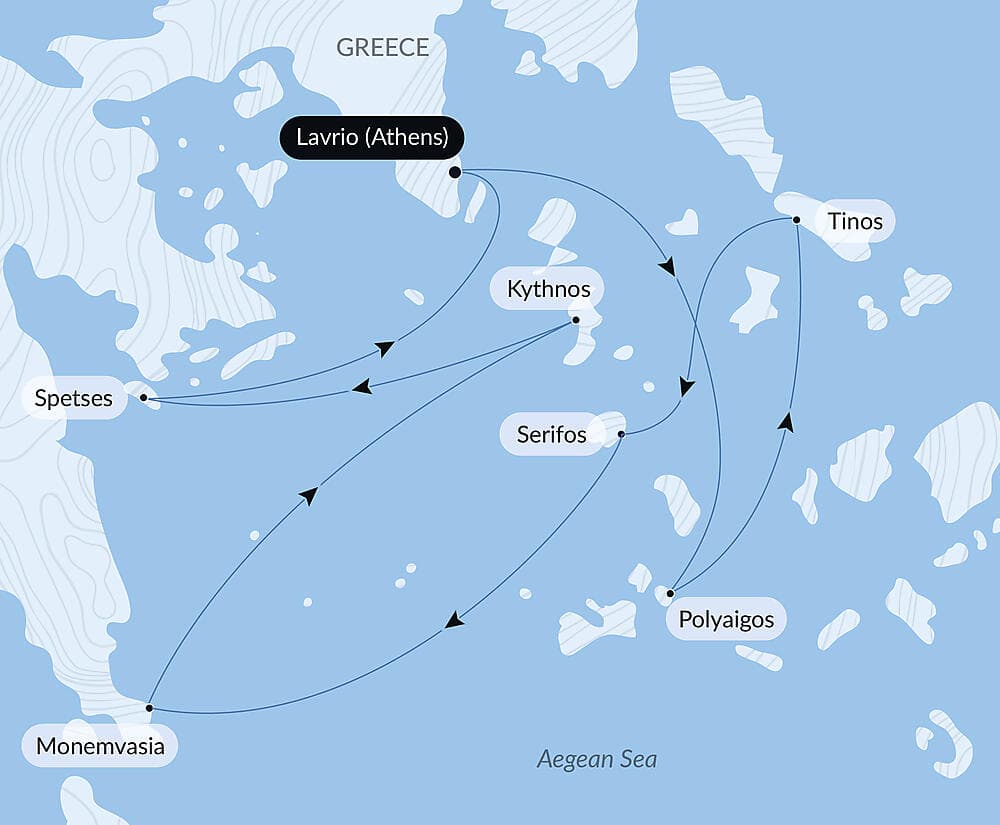 Les Cyclades, dans le sillage du Ponant null