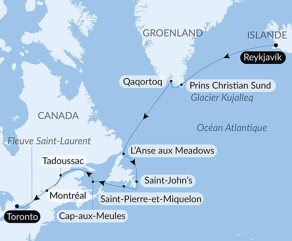 Exploration du Groenland au Canada par Saint-Pierre-et-Miquelon