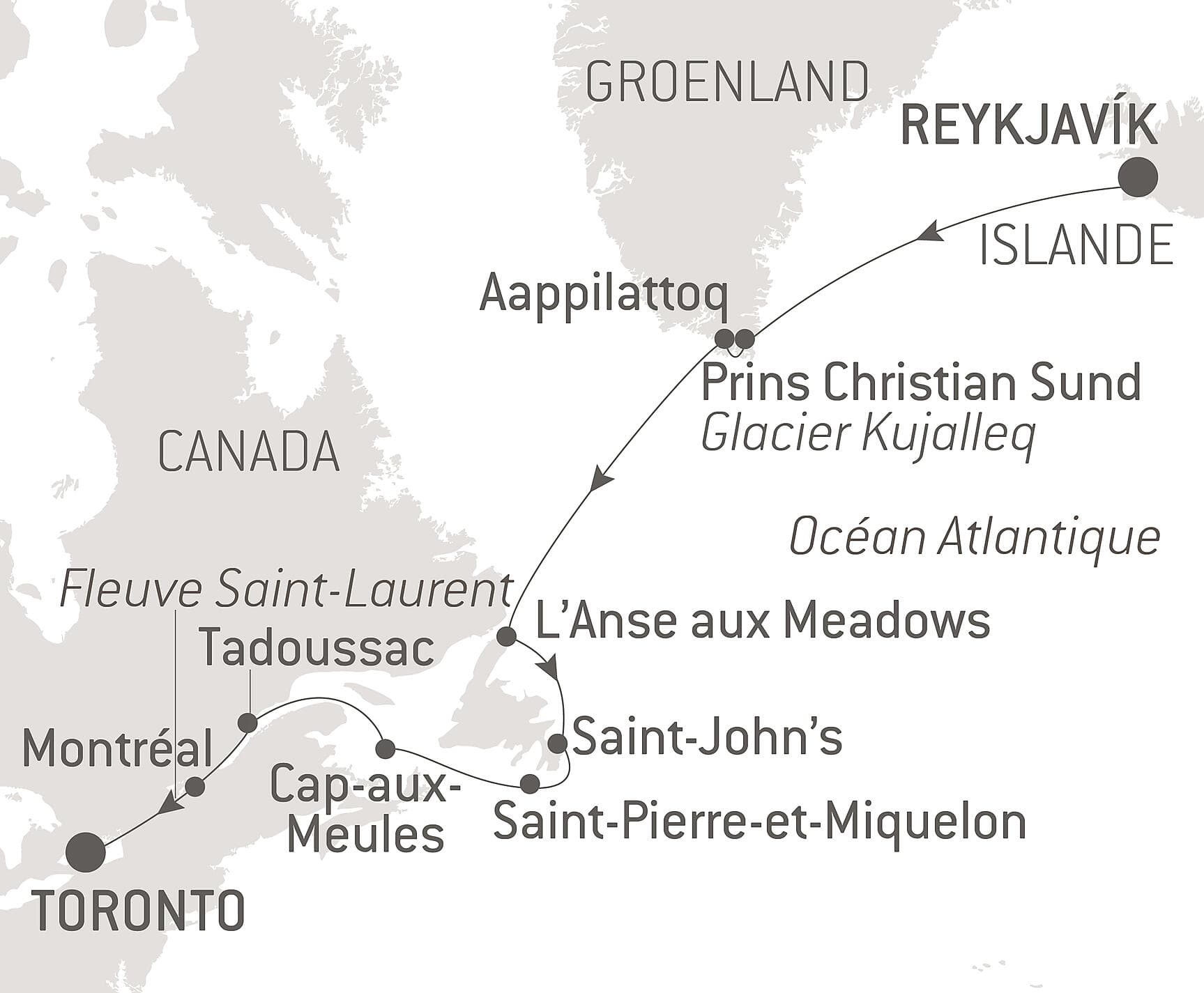 Expédition du Groenland au Canada par Saint-Pierre-et-Miquelon