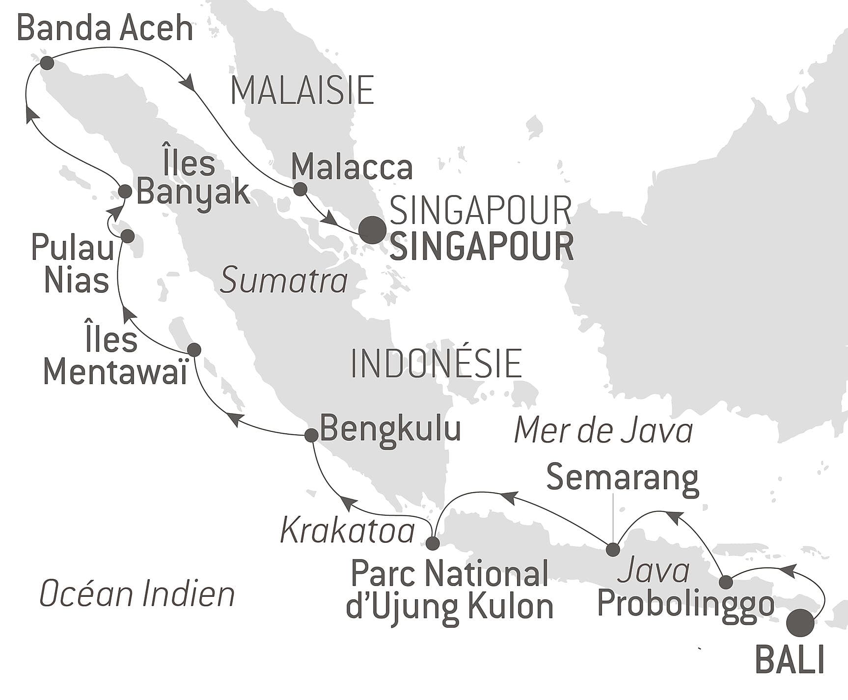 Îles, villes et volcans d’Indonésie