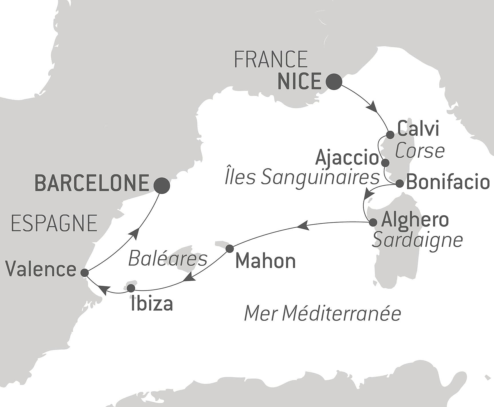 Île de Beauté, Sardaigne et rivages ibériques