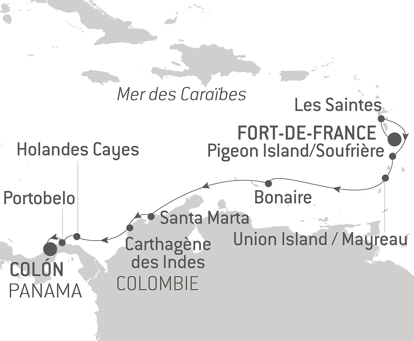Panama, Colombie et les îles Caraïbes