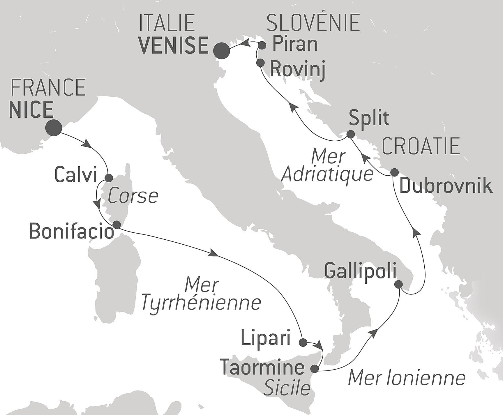 De la mer Tyrrhénienne à l'Adriatique