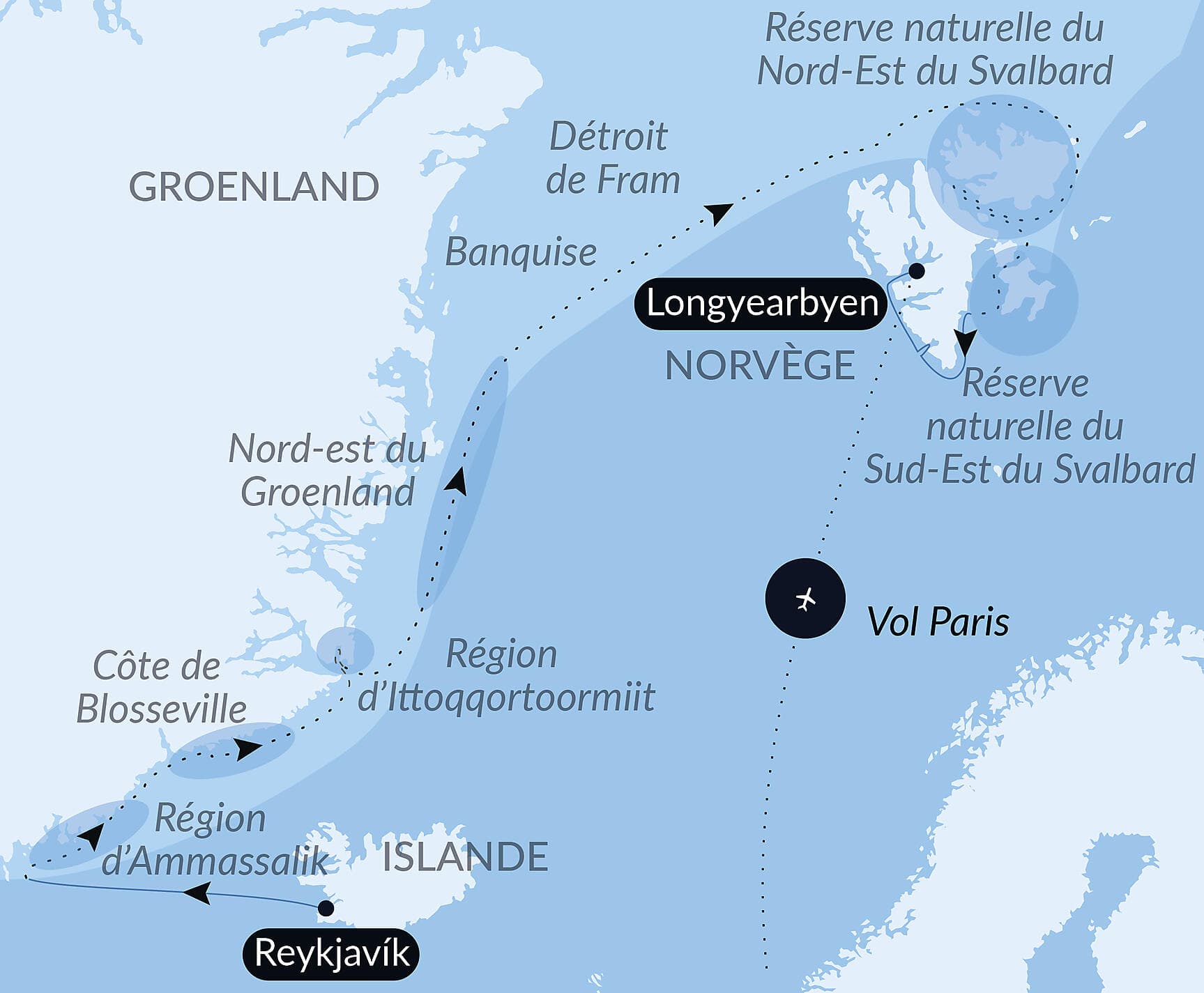Au cœur des glaces de l'Arctique, du Groenland au Svalbard